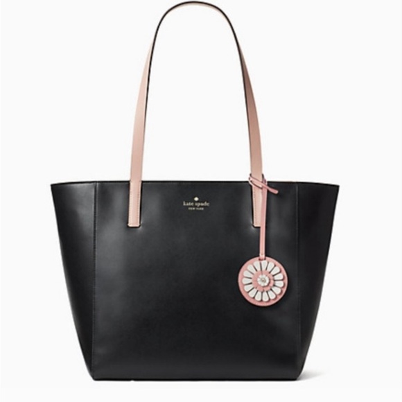 Kate Spade New York ROSA DAISY TOTE Pink Black - Picture 1 of 1